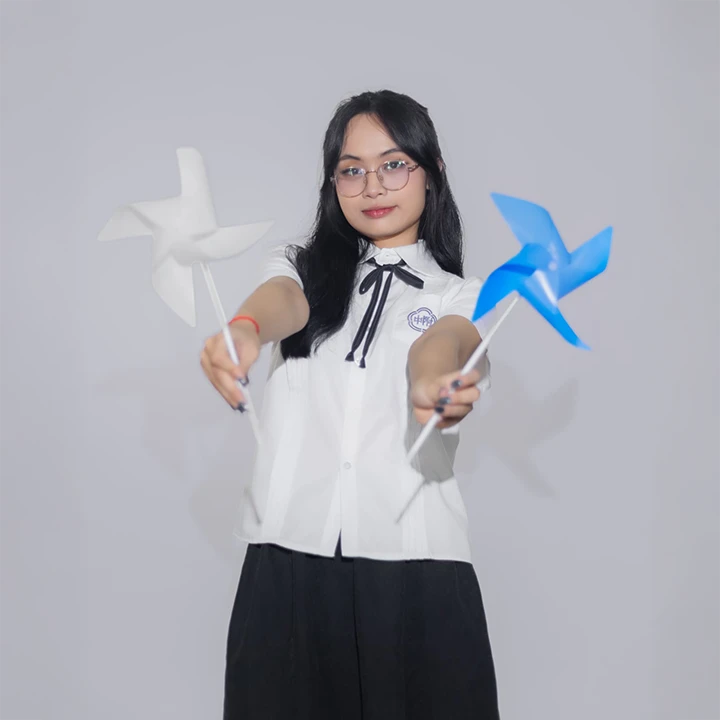 Phụ kiện chong chóng xanh trắng